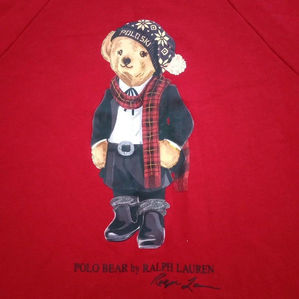 Polo Ralph Lauren Dress Kids XL Red Polo Bear Cotton Blend Preppy‎ Classic